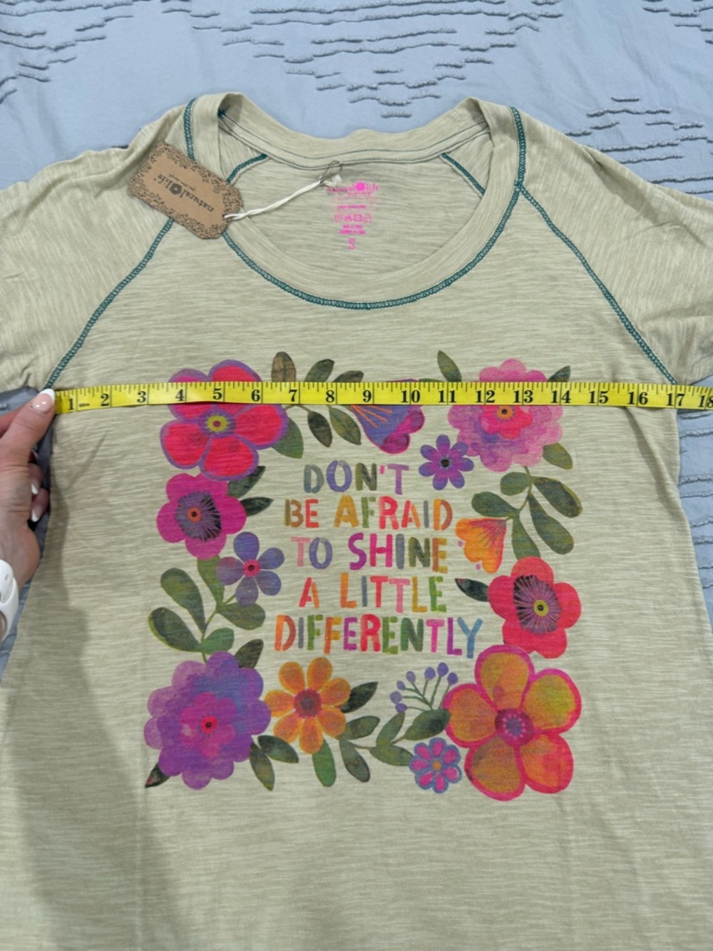 NATURAL LIFE Beige Short-Sleeve Tee with Pink & Orange Floral Graphic - Picture 8 of 12